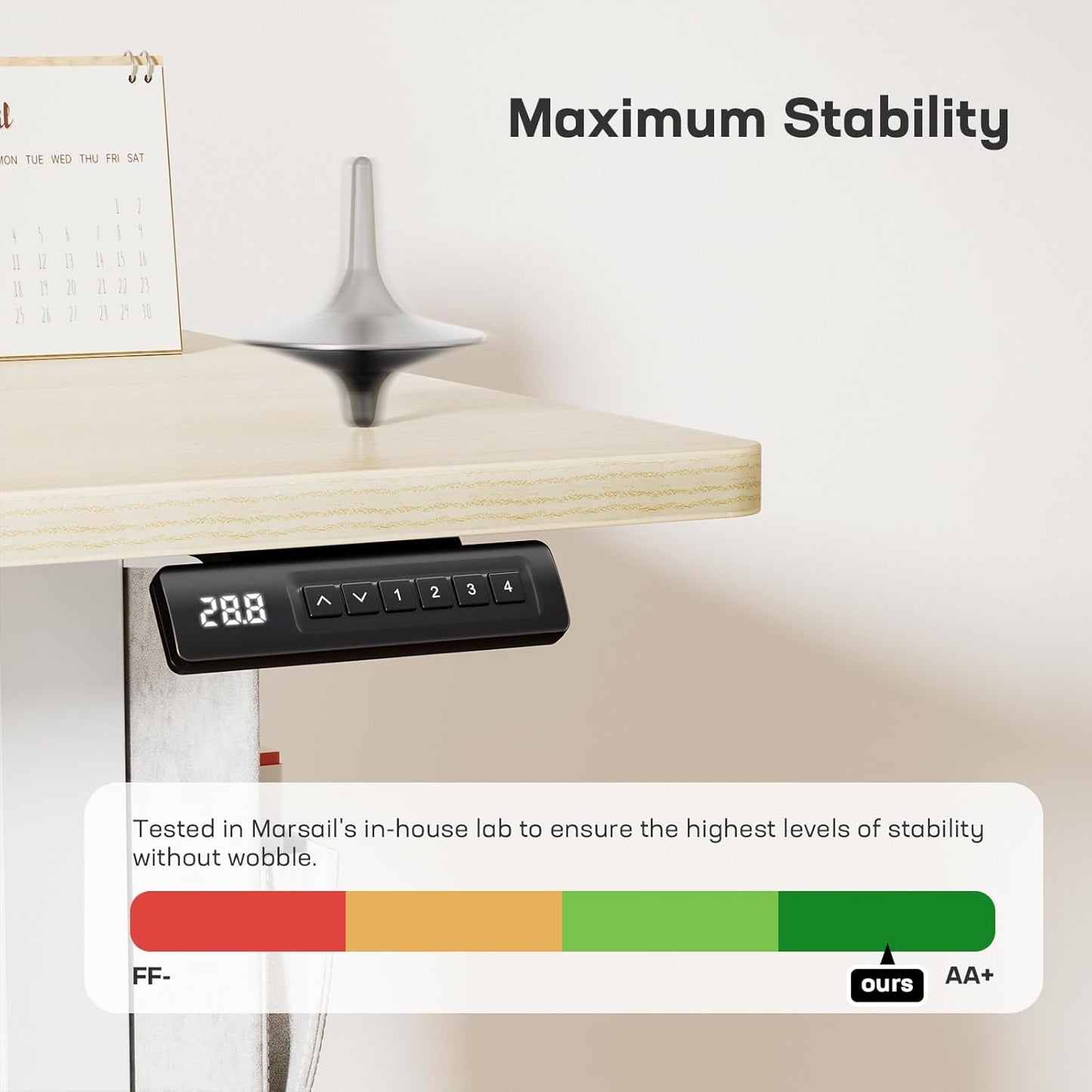 Marsail Electric Standing Desk Adjustable Height Home Office Desks 55"x28" with Storage Bag,Sit Stand up Desks for Study,Writing,Work Computer 4 Memory Preset with Headphone Hook