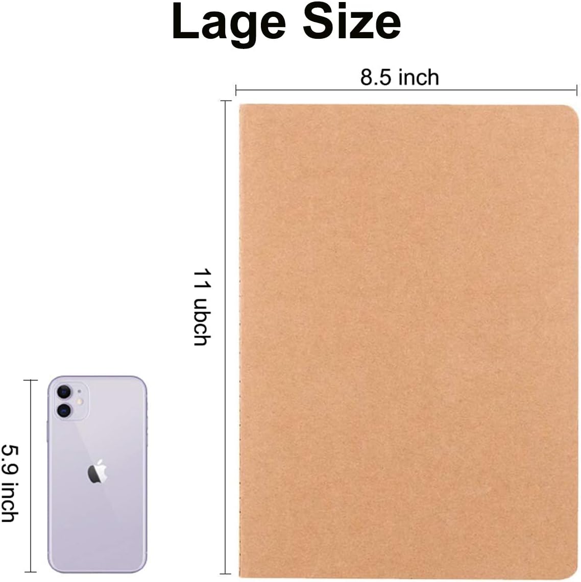 Large College Ruled Notebook Journals Bulk with Thick Lined Paper, 60 Pages, 8.5x11 inch, Composition Diary Subject Notebooks Planner for Travelers Students Office, Kraft Journal Set, 12 Pack