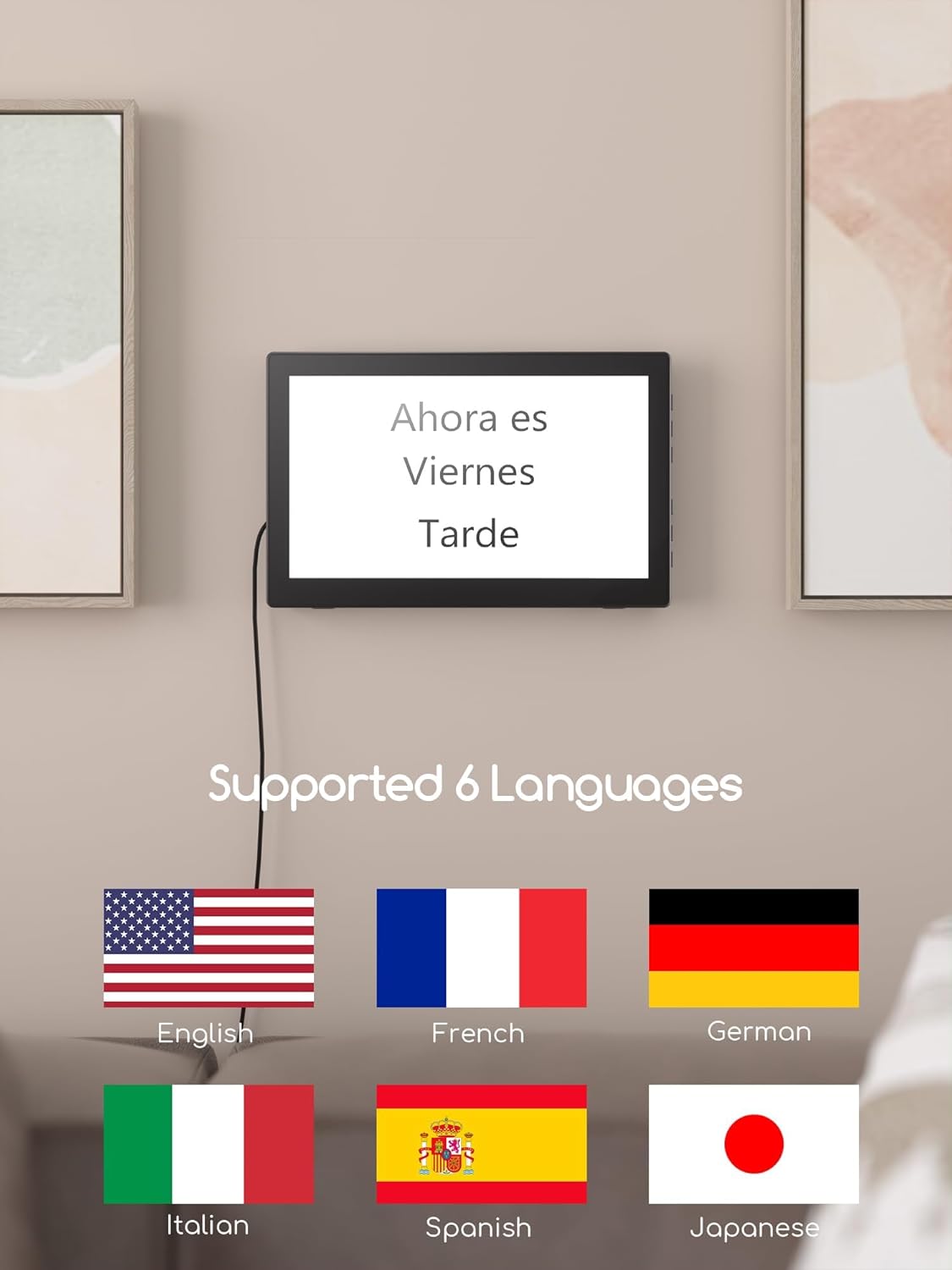 Raynic Digital Clock, Large Display Calendar Clock with 12 Themes, 20 Alarms, 20 Reminders, Auto Dimming, 12/24 Hours, Indoor Temperature, Humidity for Seniors, Desk