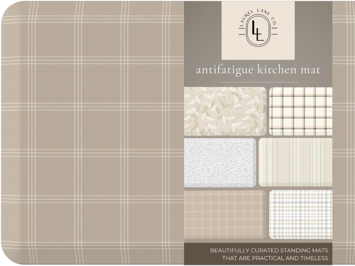 Anti Fatigue Mat by Laurel Lane Co. – Designer Anti Fatigue Mats for Kitchen Floor, Kitchen Mats for Floor, Desk Mat – Cushioned 0.75" Thick – Stain Resistant – Non-Skid Bottom – 20" x 39"
