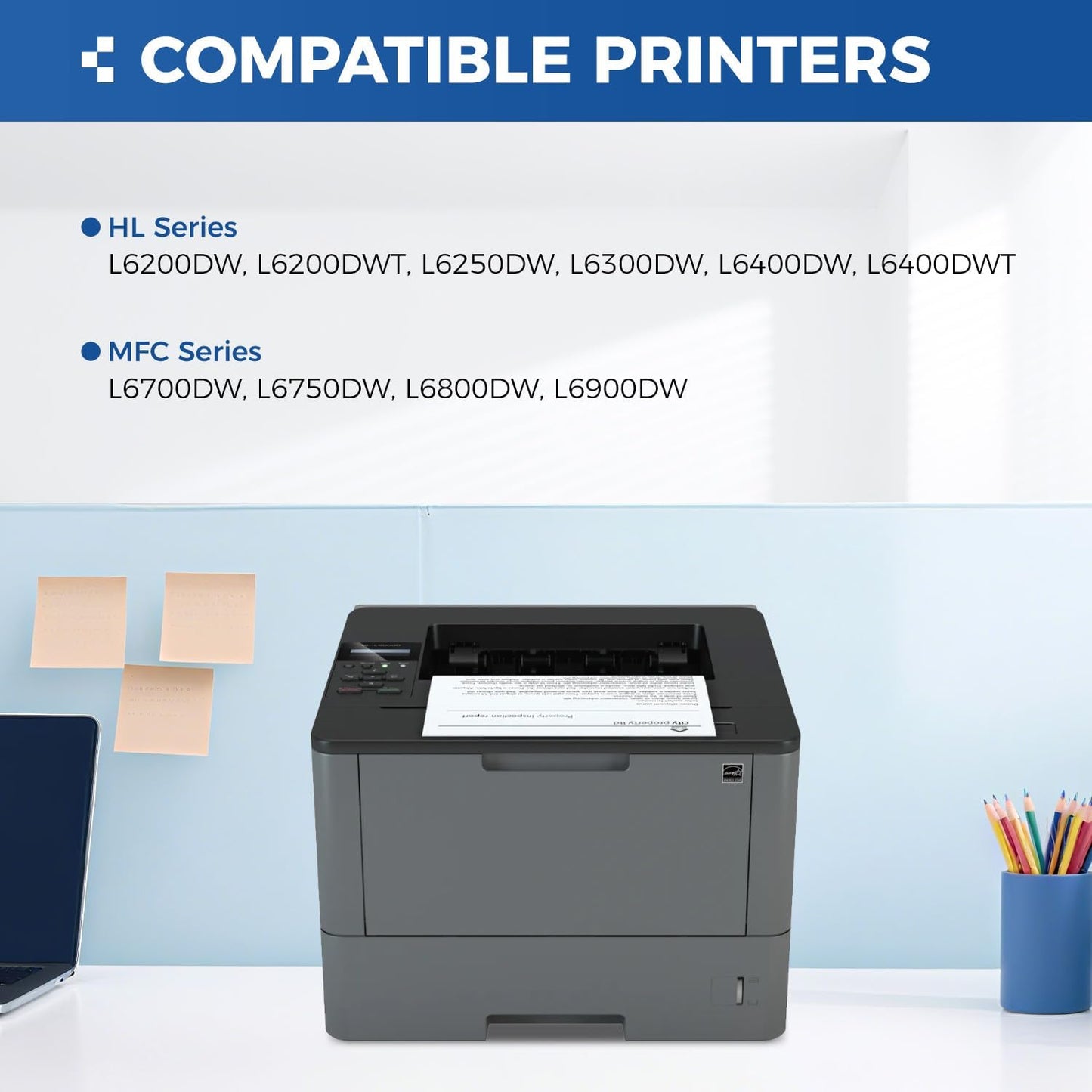 TN880 Black Toner Cartridge 2-Pack High Yield Compatible for Brother TN-880 TN850 880 Toner for HL-L6200DW L6200DWT L5200DW L5100DN L6400DW MFC-L5800DW L5700DW L6700DW L6800DW DCP-L5600DN Printer Ink