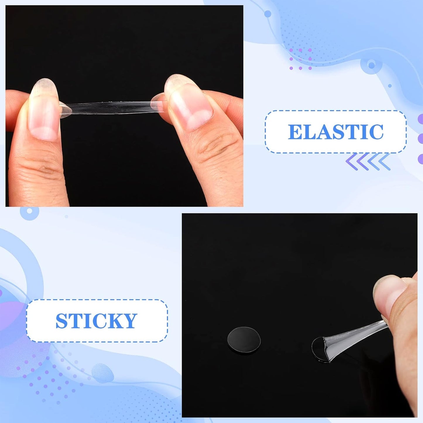 1500 Pieces Double Sided Adhesive Dots Clear Sticky Tack Tape Removable Stickers Acrylic Round Putty Waterproof Sticky Dot for Balloon Craft DIY Art Office Supplies (10mm, 1500)