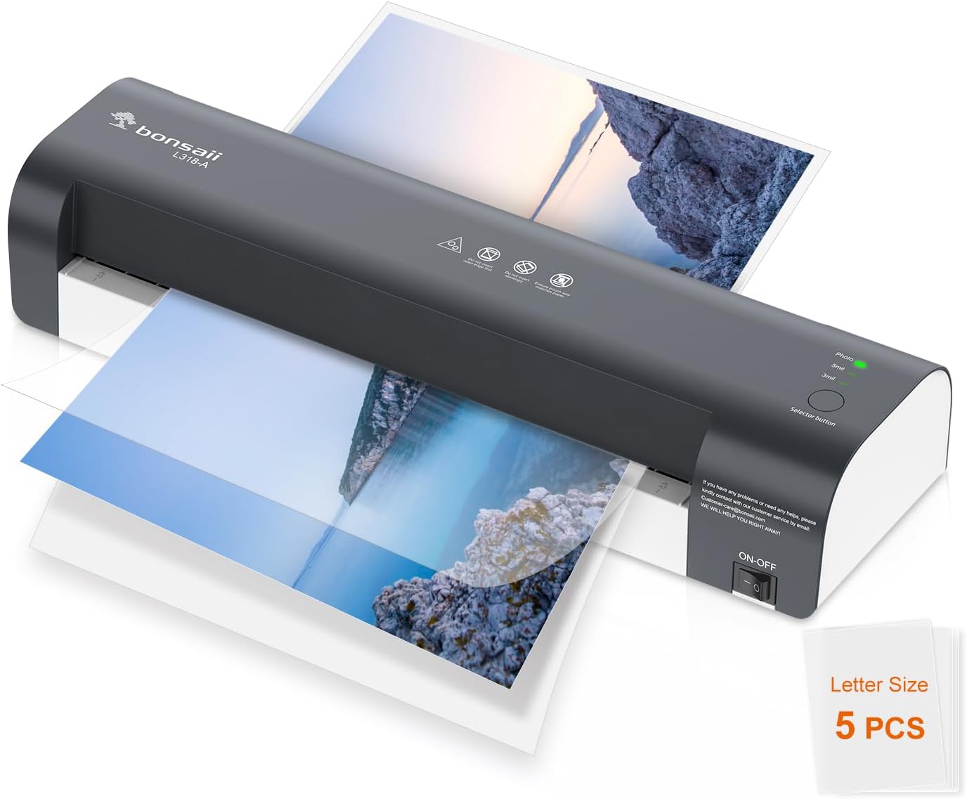 Bonsaii 13 Inch Laminator Machine with Never Jam Technology, Laminator Machine 11x17 Inch with Laminating Sheets, Laminating Machine for Home, Office, and Classroom Organization Supplies - L318-A