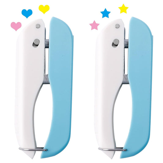 UCEC Paper Hole Punch Shapes, Single Holes Puncher, 1/4 Inch Handheld Star Punch + Heart Shape Puncher, Star Mini Hole Punch Heart Punches of School Supplies for DIY Scrapbook, Paper Crafts