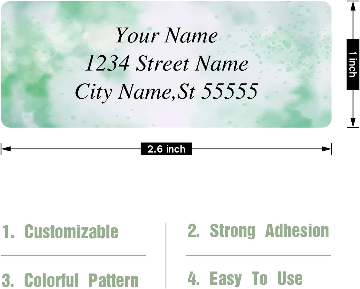 Custom Address Labels - Personalized Address Labels, Colorful Patterns, Can Be Used for Box, Paper, Plastic, Glass, Metal (Set of 100, Glossy Vinyl)