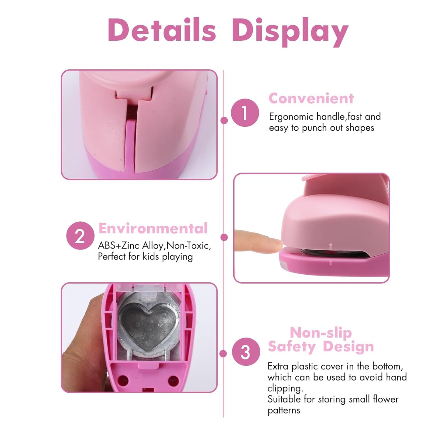 LOONENG 3/8 Inch Heart Paper Punch - High Precision Design for Romantic Heart Patterns - Ideal for Scrapbooking, Card Making, DIY Photo Albums, Gift Tags, Homemade Confetti