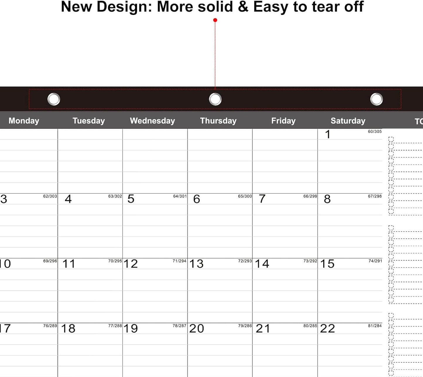 TOWWI 2025-2026 Desk Calendar, 17"x12" Desktop Monthly Calenda for Home, Office, Family with To-do List, Ruled Blocks, Corner Protectors