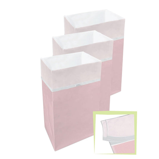 | 30 Gallon Multi-Liner Disposable Trash Cans (3-Pack) - Reusable Garbage and Recycling Bins for Parties, Events, and More (Pink)