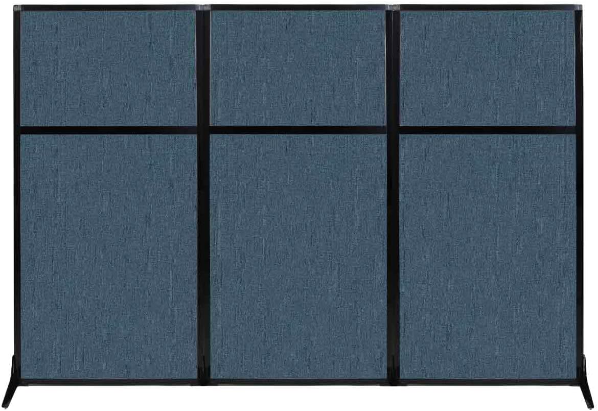 Versare Workstation Partition | Portable Wall Divider | Modern Office Cubicle | Free Standing Privacy Screen | Flexible Work Space | 99" x 70" Caribbean Fabric Panels