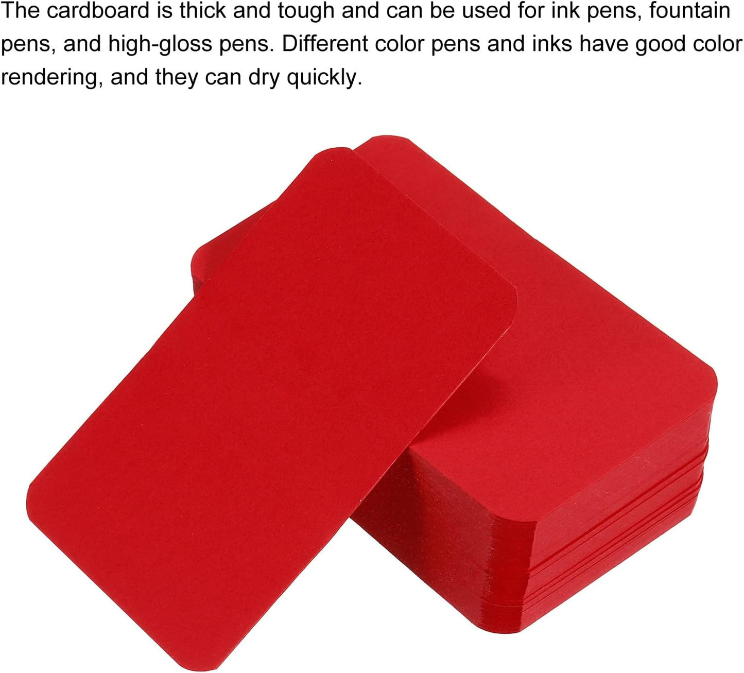 PATIKIL 3.5" x 2" Blank Paper Business Cards, 100 Pack Small Index Flash Cards Words Message Note Card Mini Paper Tags for DIY Gift Craft Scrapbooking, Red