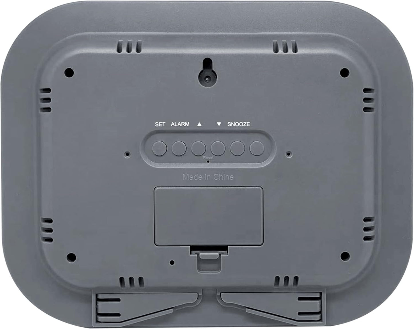 Westclox Large Digital Wall Clock Battery Operated Large Digital Clock with Temperature Date and Day of Week with Alarm | Modern Digital Desk Clock for Office Kitchen Bedroom or Living Room | Silver