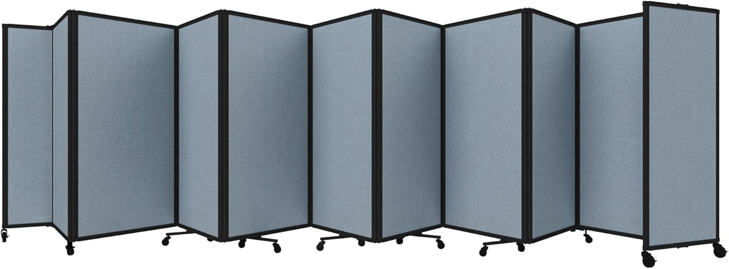 Versare Room Divider 360 Portable Wall Partition | Folding Panels | Large Freestanding Divider | Locking Wheels | Temporary Room Separator