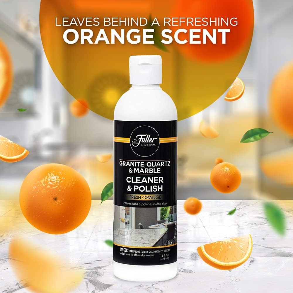 Fuller Brush Countertop Cleaner & Polish - Multi Surface Cleaner - Cleans, Polishes and Protects Granite Quartz Marble Glass Laminates Metal and Other Surfaces Refreshing Orange Scent Removes Odor