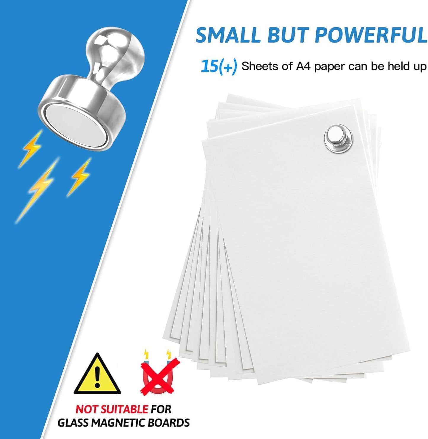 50Pack Magnets for Whiteboard,Strong Silver Refrigerator Magnets,Fridge Magnet,Map Magnets,Small Push Pin Magnet for Whiteboard,Fridge,Office,Classroom