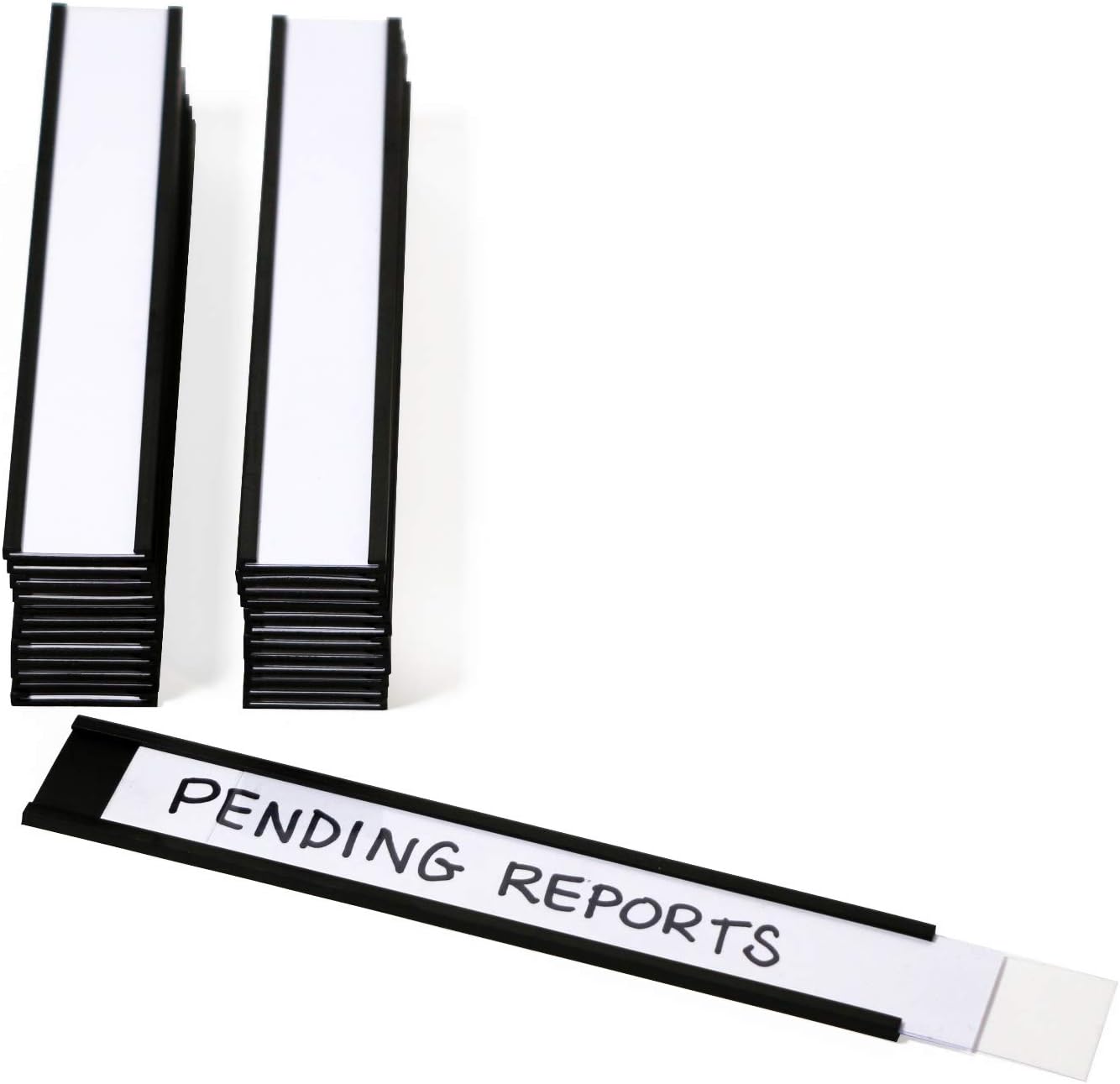 SmartSign Magnetic 'C' Channel Label Holders for Metal Racks and Shelves | 1" x 6" Pack of 25