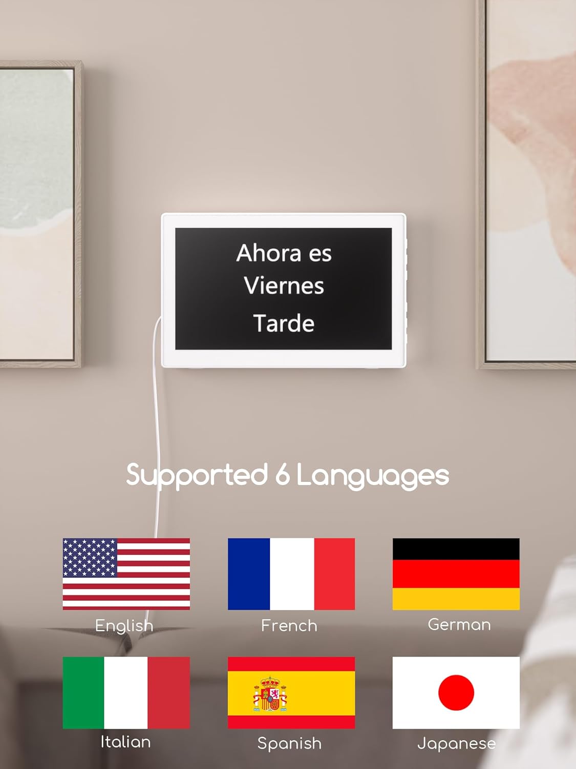 Raynic Digital Wall Clock, 10.1 Inch Large Display Digital Calendar Clock with 12 Themes, 20 Alarms, 20 Reminders, Auto Dimming,12/24 Hours, Temperature, Humidity for Seniors, Desk, Wall Mounted