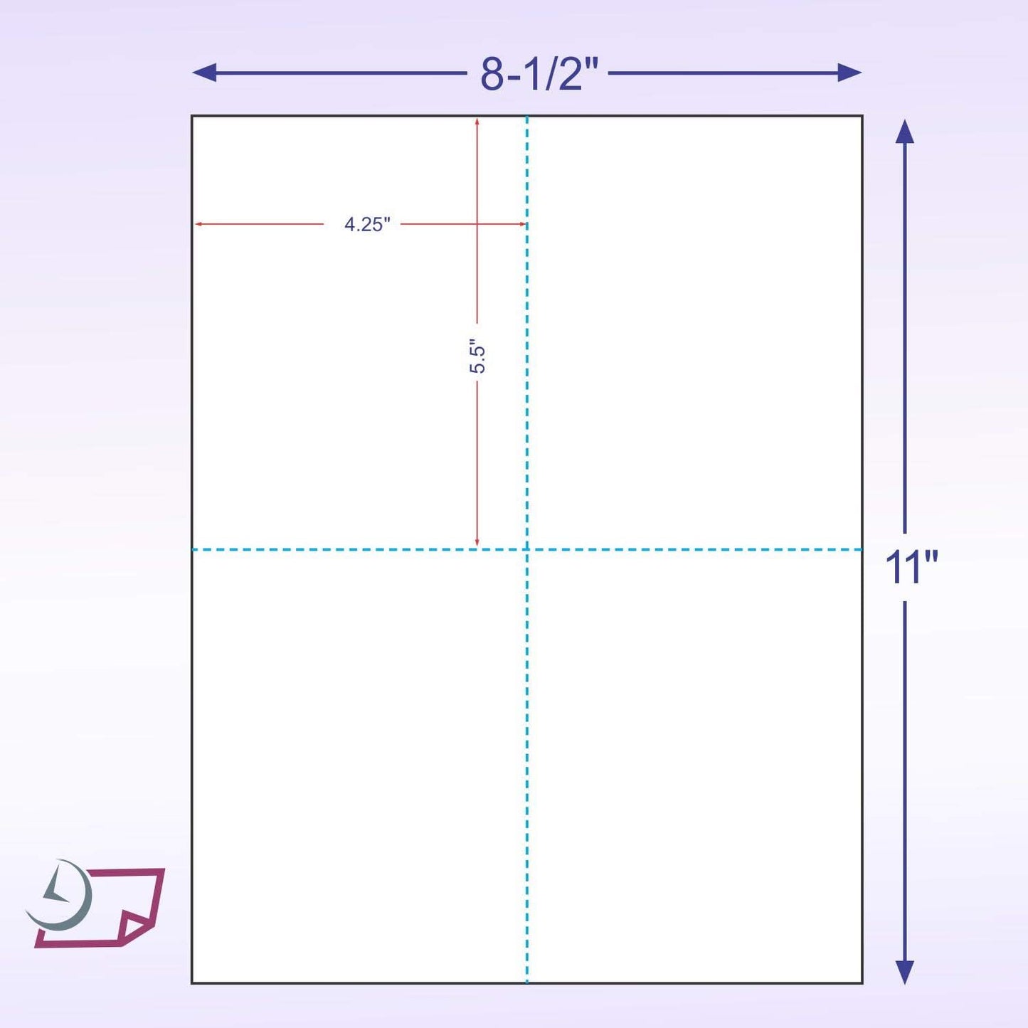 8-1/2 x 11 Laser and Inkjet Printer Postcards 4 up Per Page, (4-1/4" x 5-1/2" After Perf) EXTRA HEAVY 100 Sheets / 400 Cards