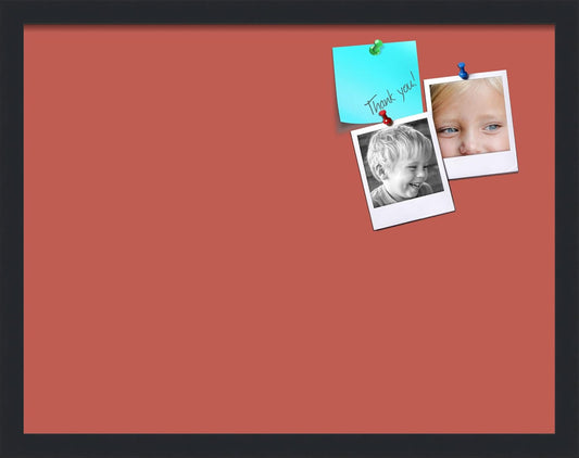 PinPix 22x17 Inch Cork Bulletin Board. This Decorative Framed Pin Board Comes with Crimson Pastel Design and a Satin Black Frame. Ideal for Home Office Decor or Message Board (PinPix-1807)