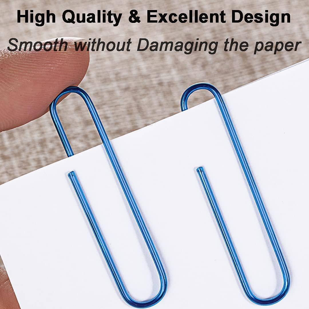 Vinaco Blue Jumbo Paper Clips, 100 Pack, 2 Inch (50 mm), Durable & Rust Resistant, Great for Office, School and Personal Use