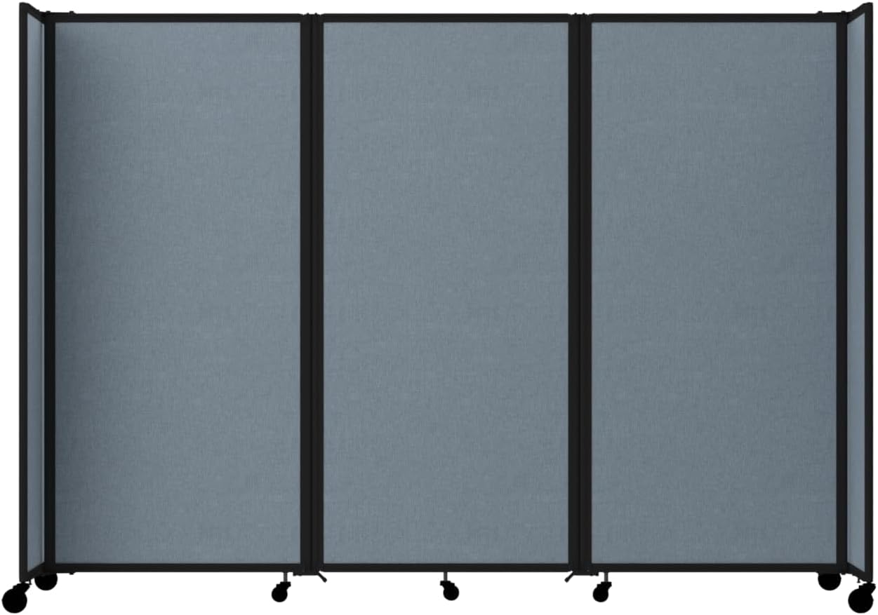 Versare Room Divider 360 Portable Wall Partition | Folding Panels | Large Freestanding Divider | Locking Wheels | Temporary Room Separator