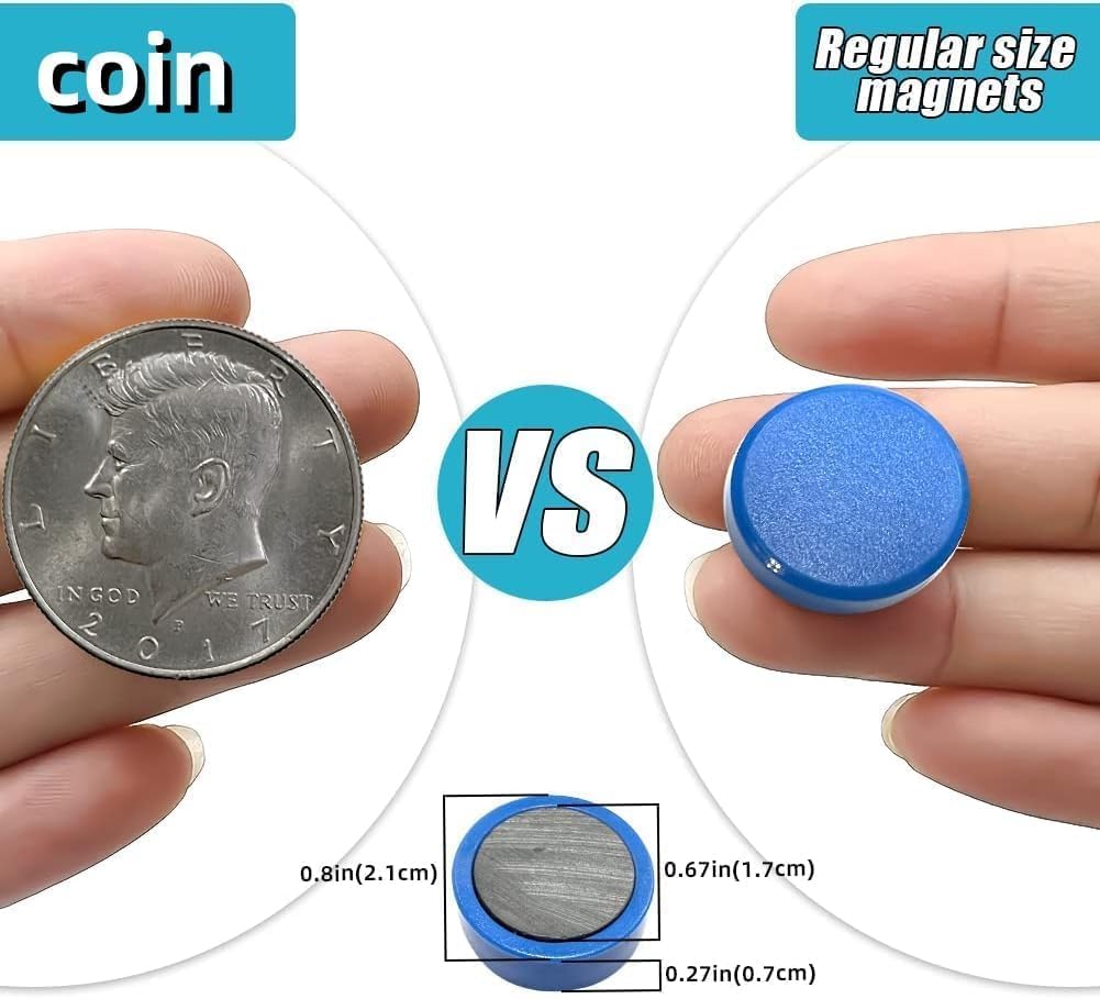 Qualsen Refrigerator Magnets - 30pcs Strong Mini Magnets for Fridge, Whiteboard, Locker, Kitchen, Office (Pink)