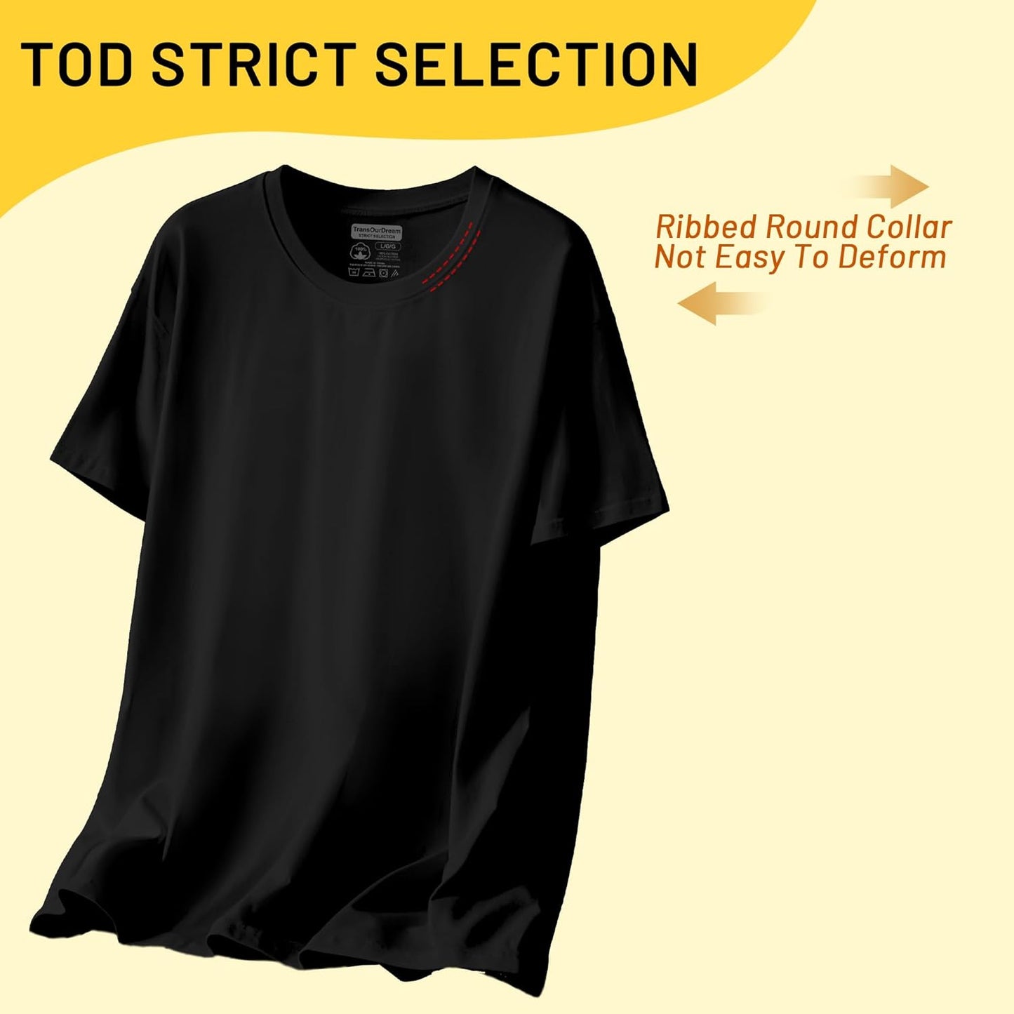 TransOurDream Heavyweight Cotton Blank T-Shirt, Short Sleeve Crew Neck Tee for Heat Transfer, Classic Fit Men's T-Shirts