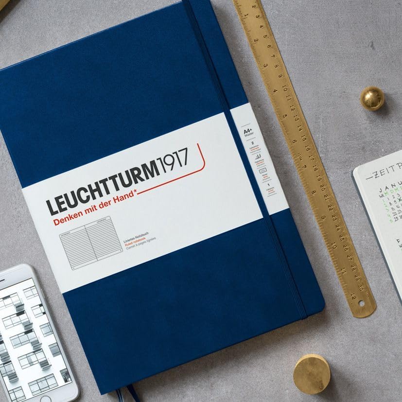 LEUCHTTURM1917 - Notebook Hardcover Medium A5-251 Numbered Pages for Writing and Journaling (Red, Dotted)