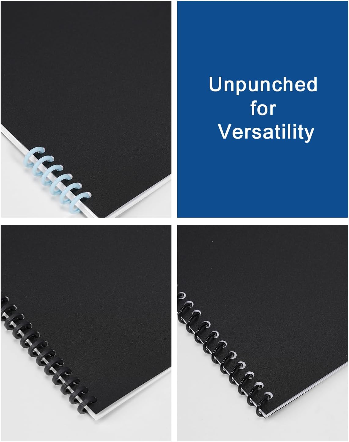 Dynta Binding Covers 120 Pack Black Sand-Textured Report Covers Sheets for Binding, Letter Size 8-1/2 x 11 Inches, 14 mil Presentation Binder, Office Supplies, Un-Punched, Square Corners