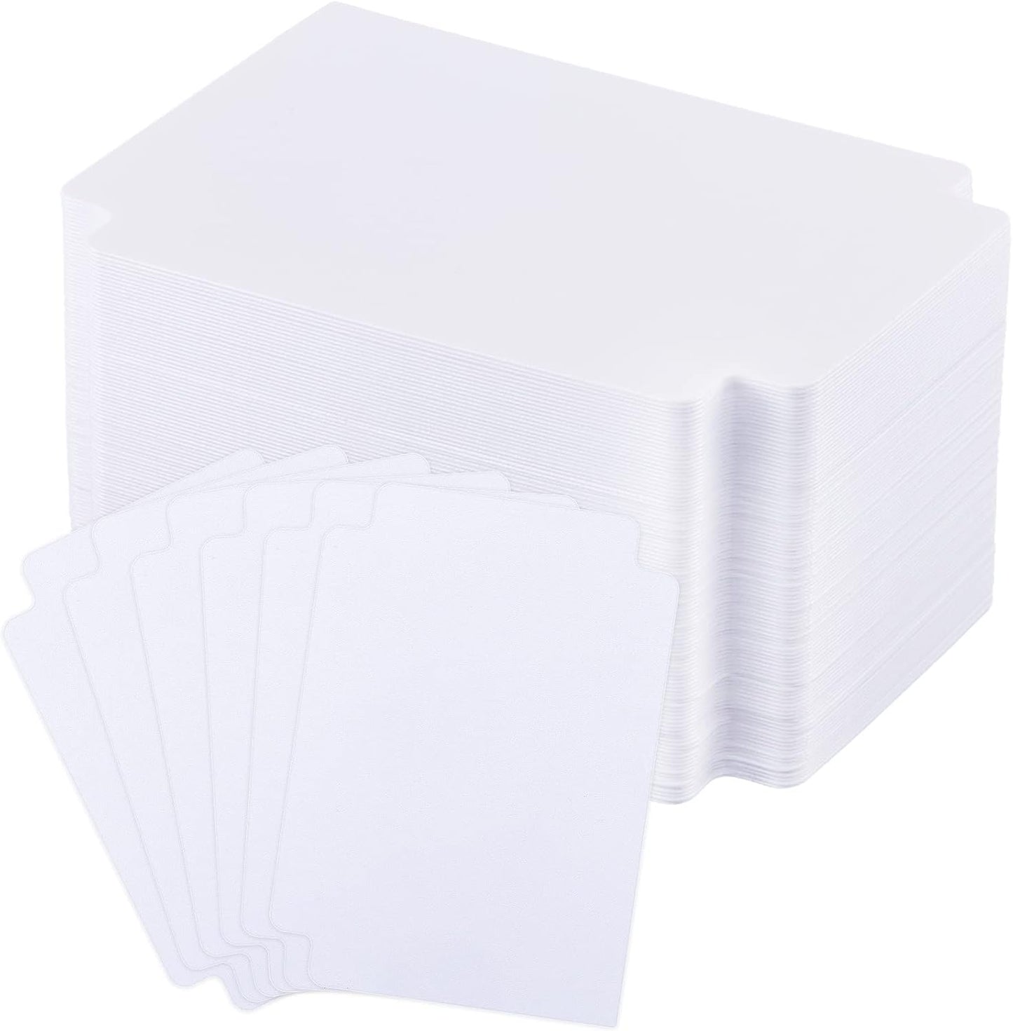 White Trading Card Plastic Divider Cards Sorting Tray Playing Separator Organizer Pages for Games Sports Supplies, 69 x 97 mm(50 Pieces)