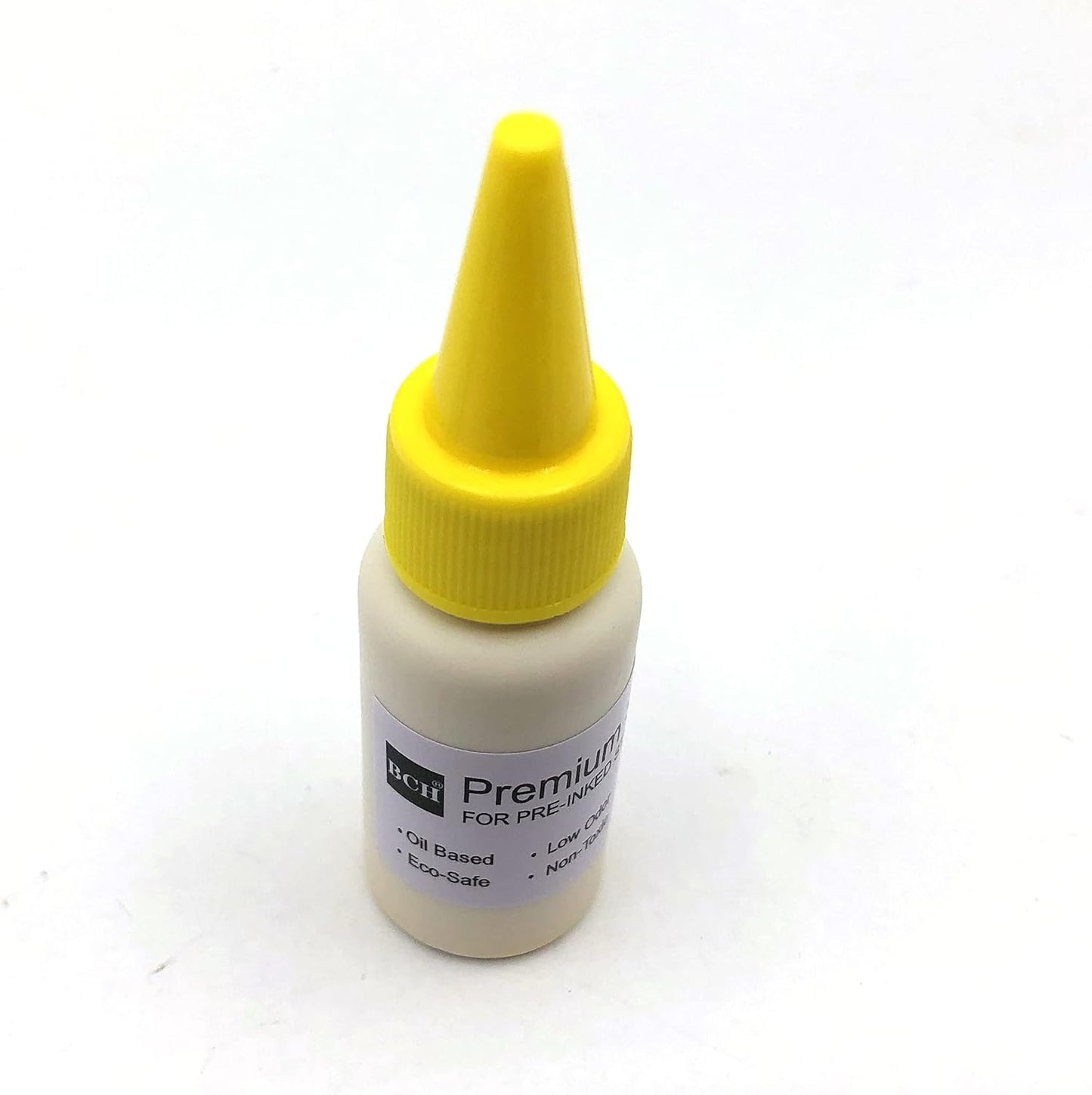 Oil-Based Premium Stamp Refill Ink by BCH for Pre-Inked Rubber Gel Pads & Dot Matrix Ribbons - 20 ml -0.68oz (Yellow)
