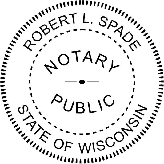 Wisconsin Round Notary Stamp | Official State Notary Stamp | Official Seals | Meets State Specifications (Wisconsin, Round Stamp)