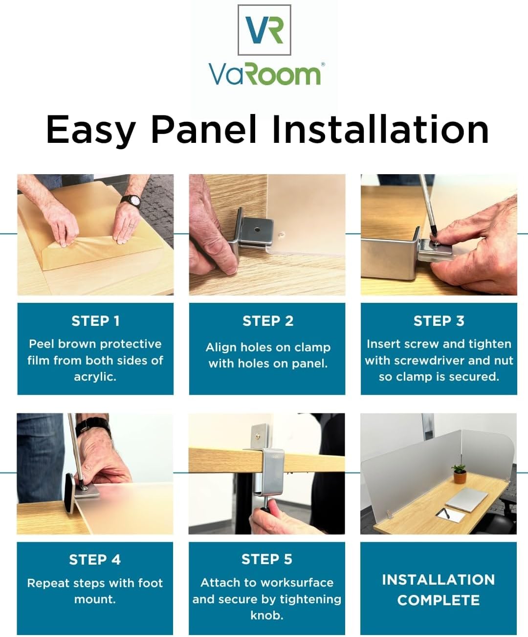 Desk Divider for Students and Desk Privacy Panel. Office Partitions and Ideal Cubicle Light Shield. Frosted Acrylic Clamp-on Desk Partition - 29” W x 22”H Divider