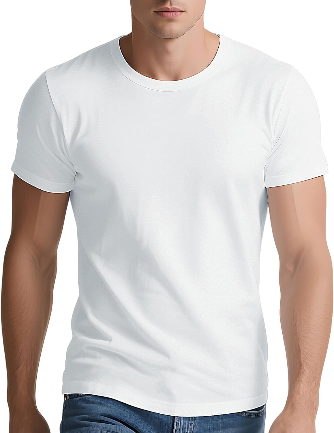 TransOurDream Heavyweight Cotton Blank T-Shirt, Short Sleeve Crew Neck Tee for Heat Transfer, Classic Fit Men's T-Shirts