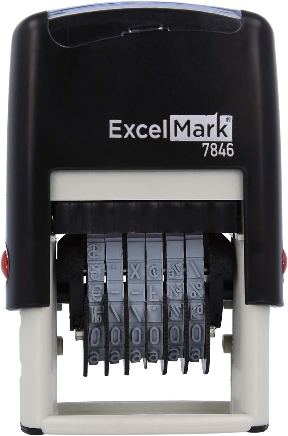 ExcelMark Self-Inking Rubber Number Stamp, Black Numbering Stamp, 6 Digit