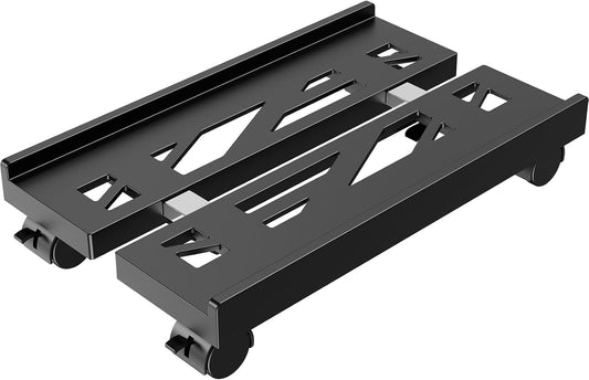 Adjustable Computer Tower Stand, Mobile CPU Stand with 4 Rolling Caster Wheels, Under Desk CPU Holder PC Floor Cart PC Riser for Gamers and Students (Black)