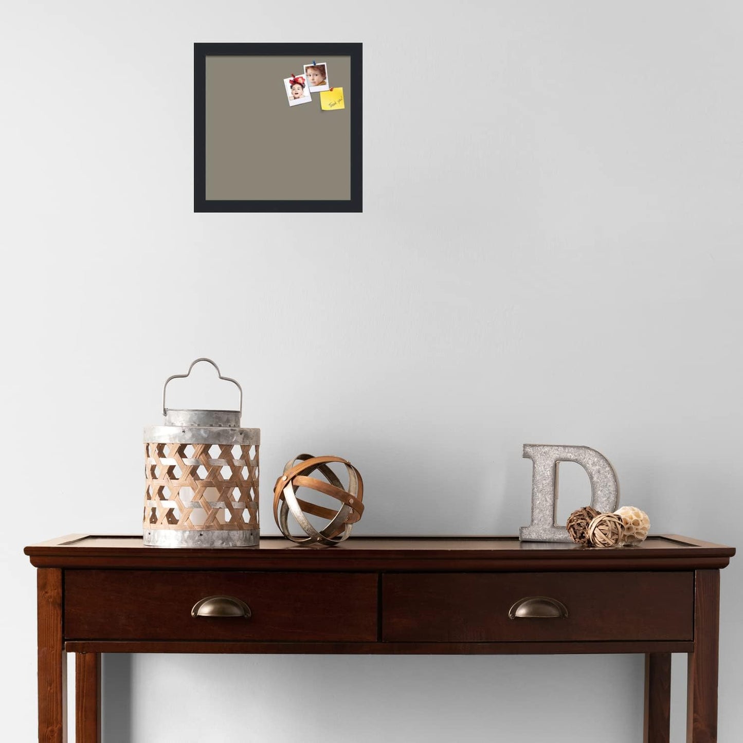 PinPix 12x12 Inch Cork Bulletin Board. This Decorative Framed Pin Board Comes with Pewter Design and a Satin Black Frame. Ideal for Home Office Decor or Message Board (PinPix-1812)