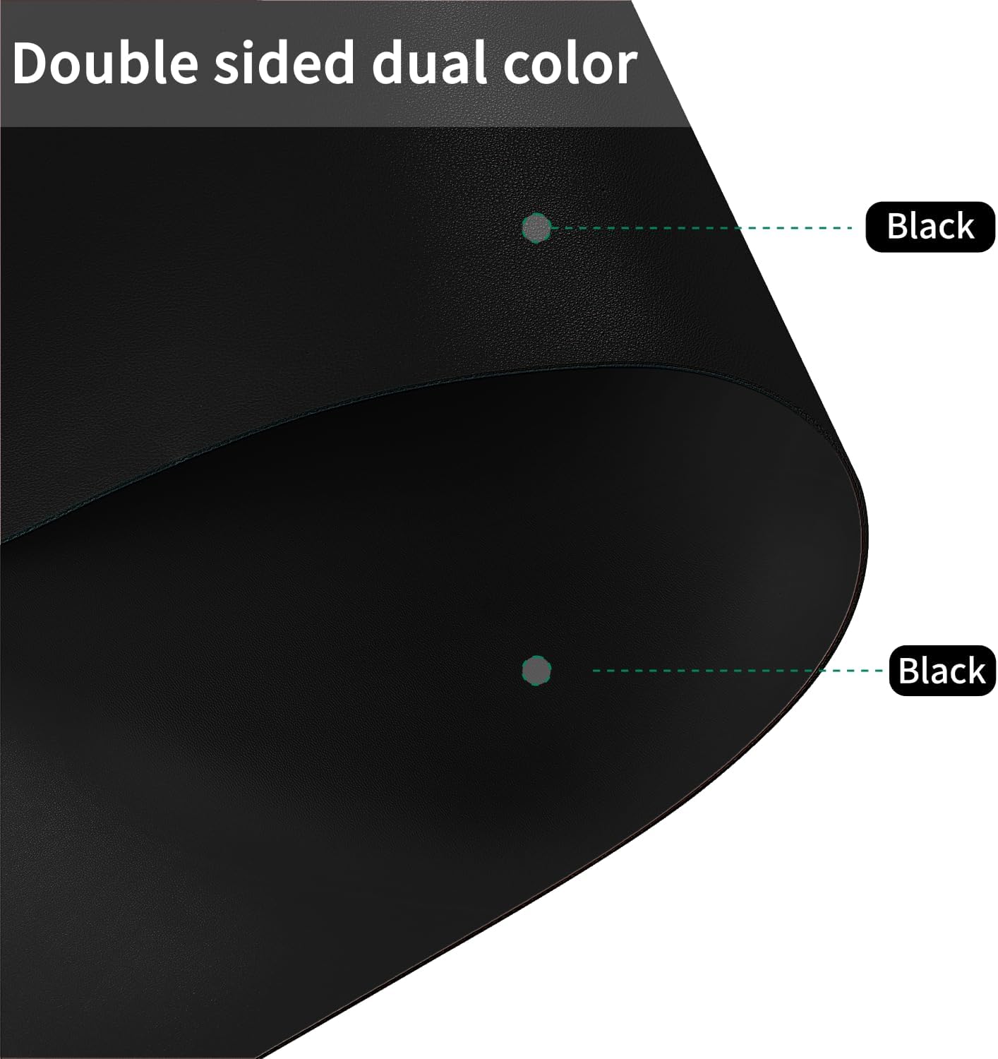 Leather Table Cover,1.8mm Thick,42x42 Inch Table Protector,Table Protector for Dining Room Table,Dining Table Cover,Table Cover Protector,Dining Table Protector(Black+Black,42x42)