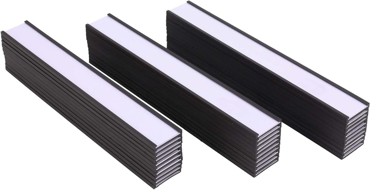 Eeoyu Magnetic Label Holders with Magnets Magnetic Data Card Holders with Clear Plastic Protectors for Metal Shelf, Whiteboard, Set of 50 (0.5 x 4 Inch)