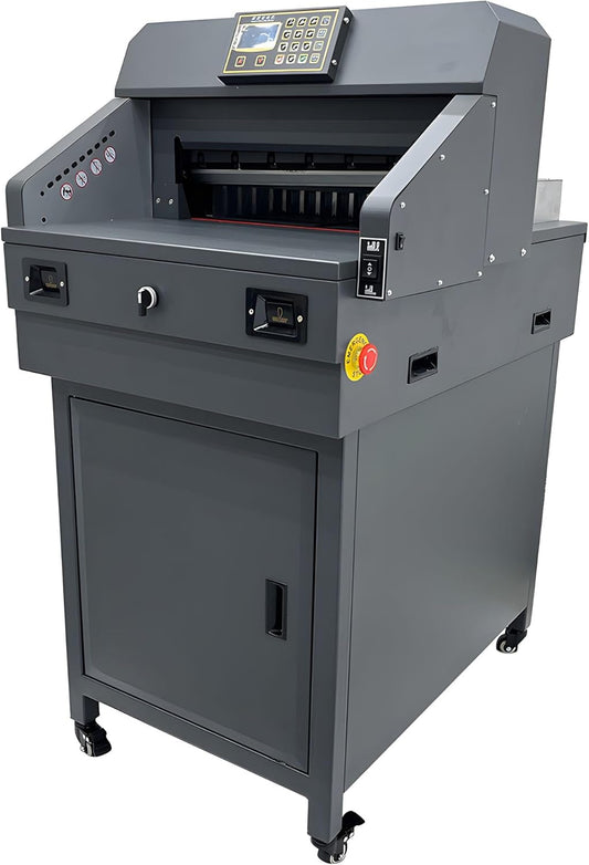 18in/46cm Width Electric Paper Cutter Guillotine Industrial Paper Trimmer with Program Control Heavy Duty Commercial Stack Cutter for Office/Printing