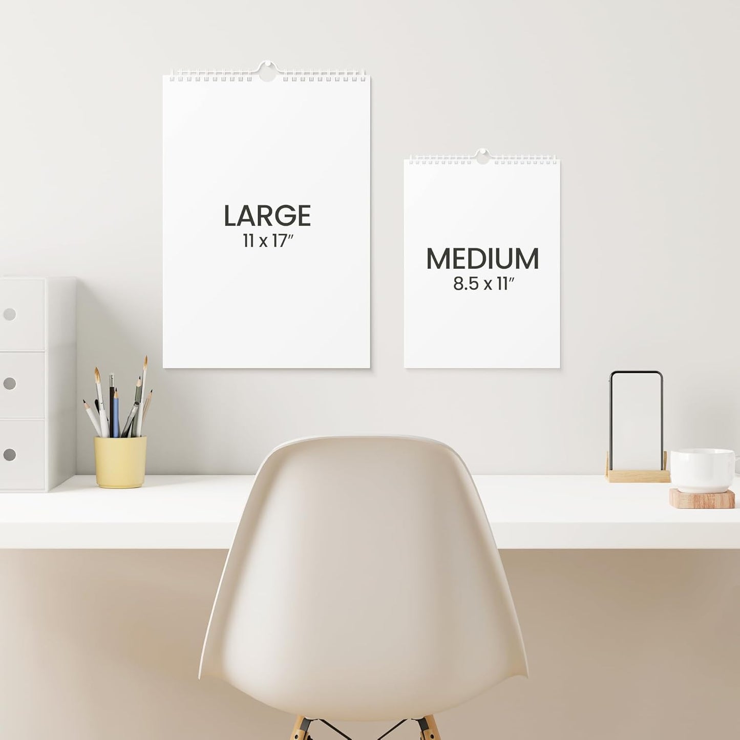 Karto Wall Calendar 2025-2026 - Vertical 11x17 inch July 2025 to December 2026 - Boost Your Productivity and Easy Planning with the Aesthetic Monthly Calendar - Beige