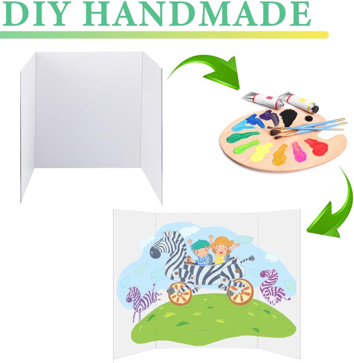 3 pcs Small White Tri-Fold Display Boards, 21 x 14 Inches Corrugated Trifold Poster Boards for School Projects, Science Fairs, Business Presentations and Exhibitions