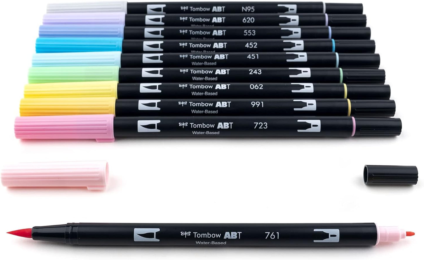 Tombow 56187 Dual Brush Pen Art Markers, Pastel, 10-Pack. Blendable, Brush and Fine Tip Markers