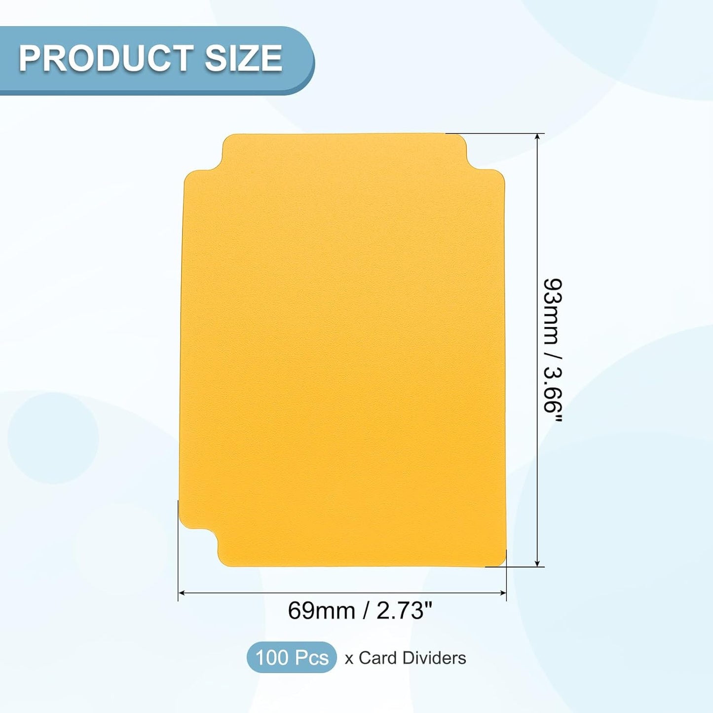 PATIKIL Trading Card Dividers, 100 Pcs Index Card Football Card Sorter Storage Boxes Organizer Tray Accessories for Sports Game Baseball Card, Yellow