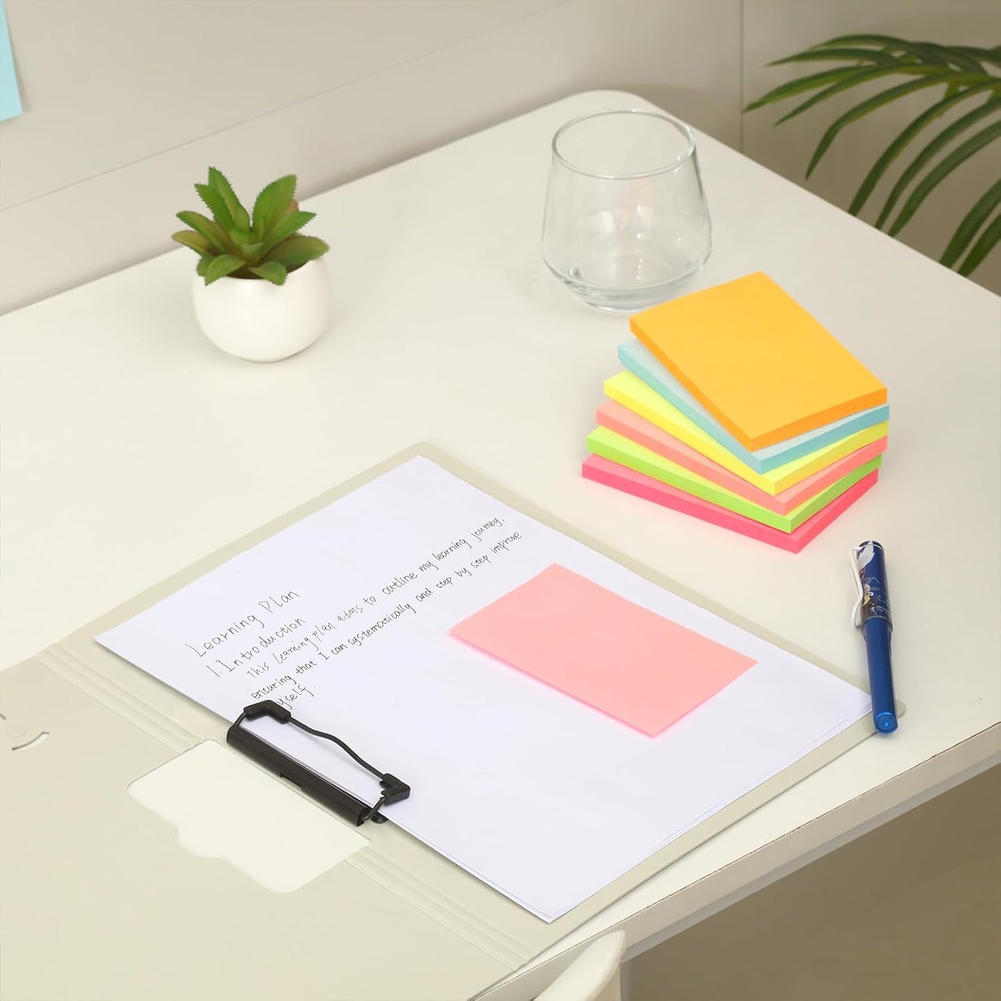 3 in x 5 in Large Sticky Notes, 76 x 127 mm 6 Pads Assorted Self-Stick Pads for Notebook,Office,School and Home,80 Sheets/Pad (12 Pads Brillant)