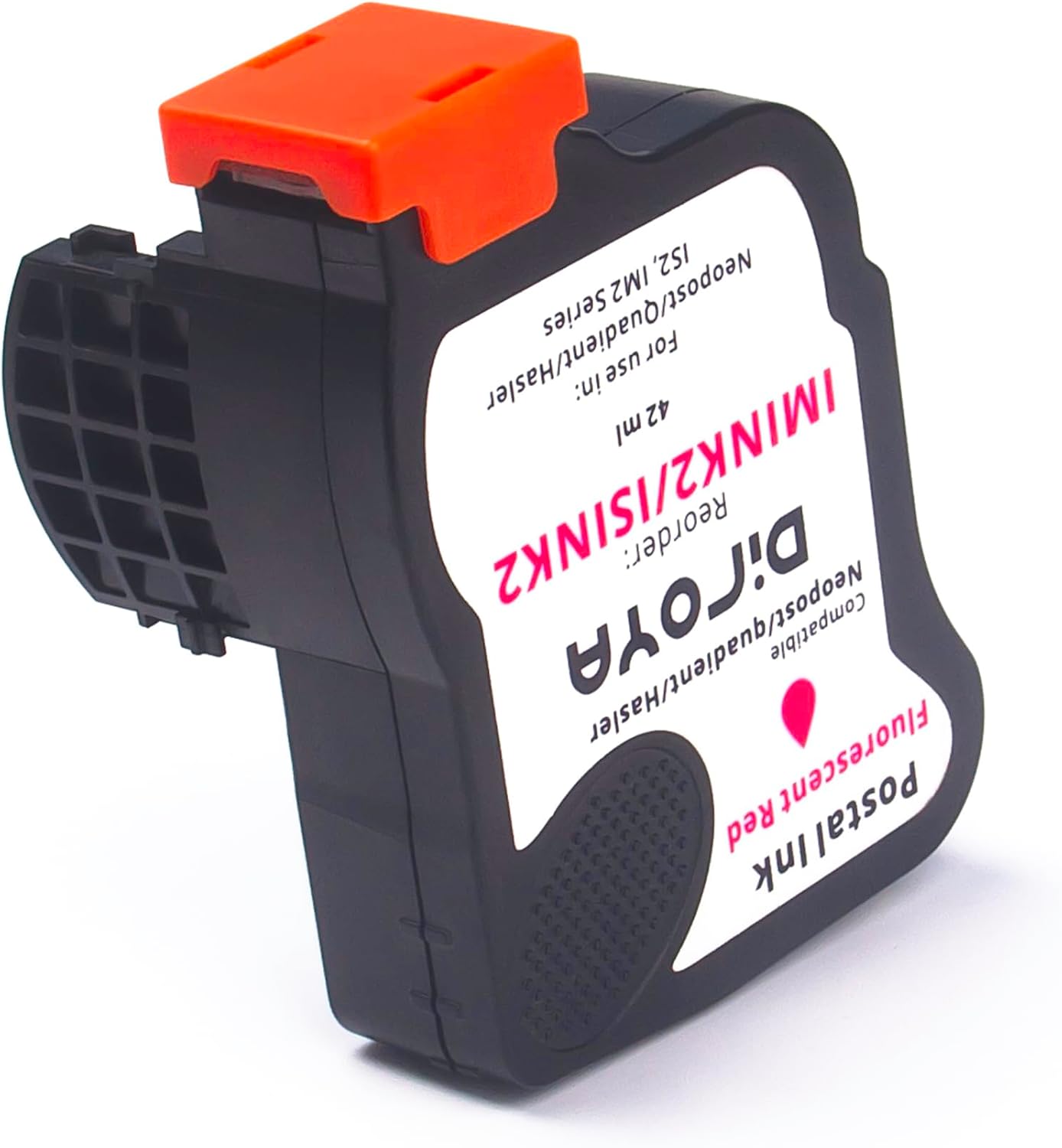 ISINK2 Fluorescent Red Ink Cartridge for Neopost IS-200, IS-240, IS-280, Quadient Hasler IM-200, IM-240, IM-280 Franking Machines, 42ml, 4200 Impressions, 4145144H