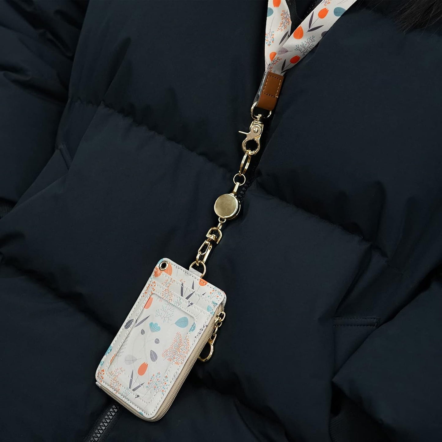 bolimoss 3 Pack Retractable Badge Reel Metal ID Badge Holder with Belt Clip Key Ring for Name Card Keychain for Nurse,Volunteer,Teacher,Student (Gold)