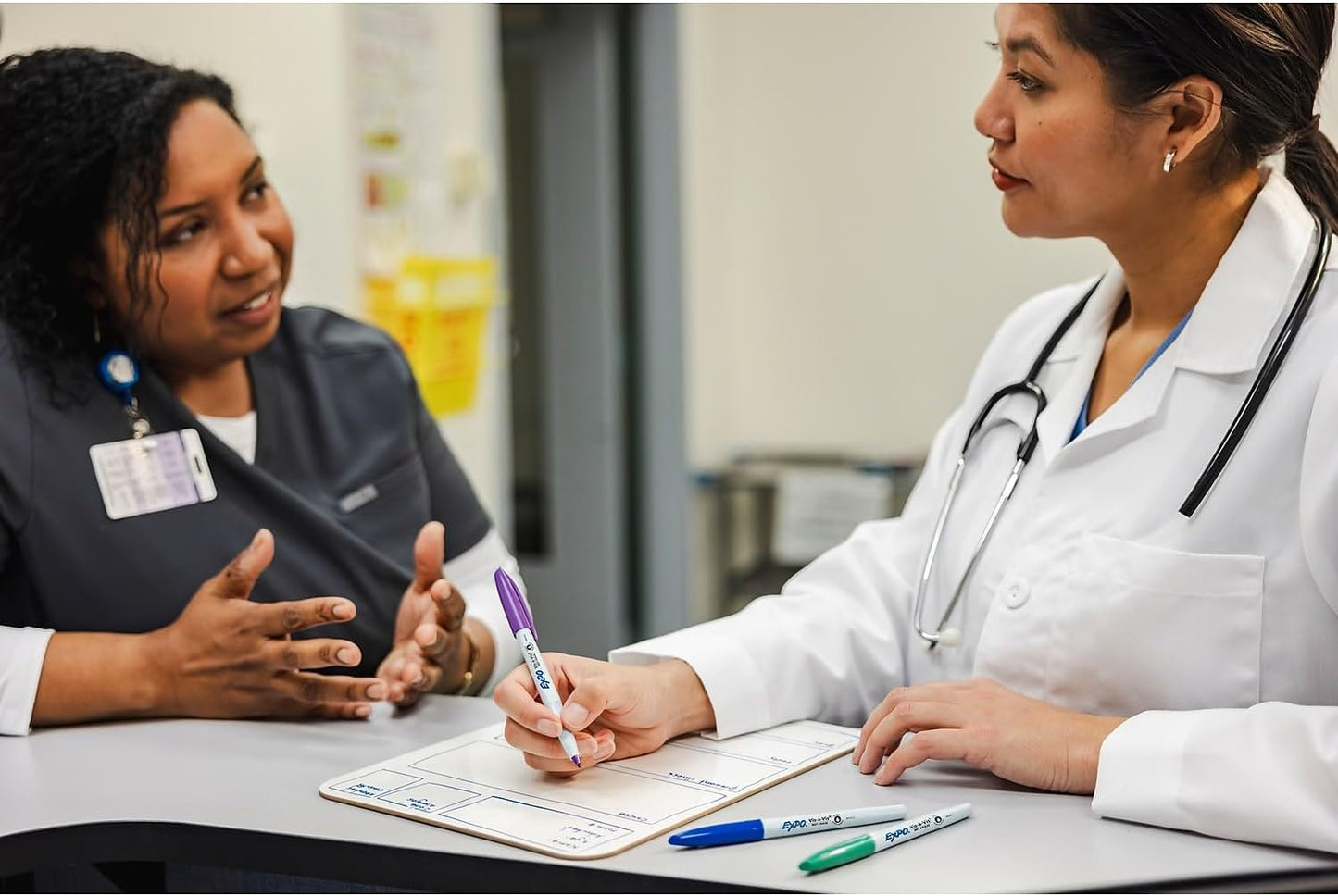 EXPO Visa Vis Wet Erase Markers Fine Point Black 12-Pack Ideal for Classroom and Homeschool Use