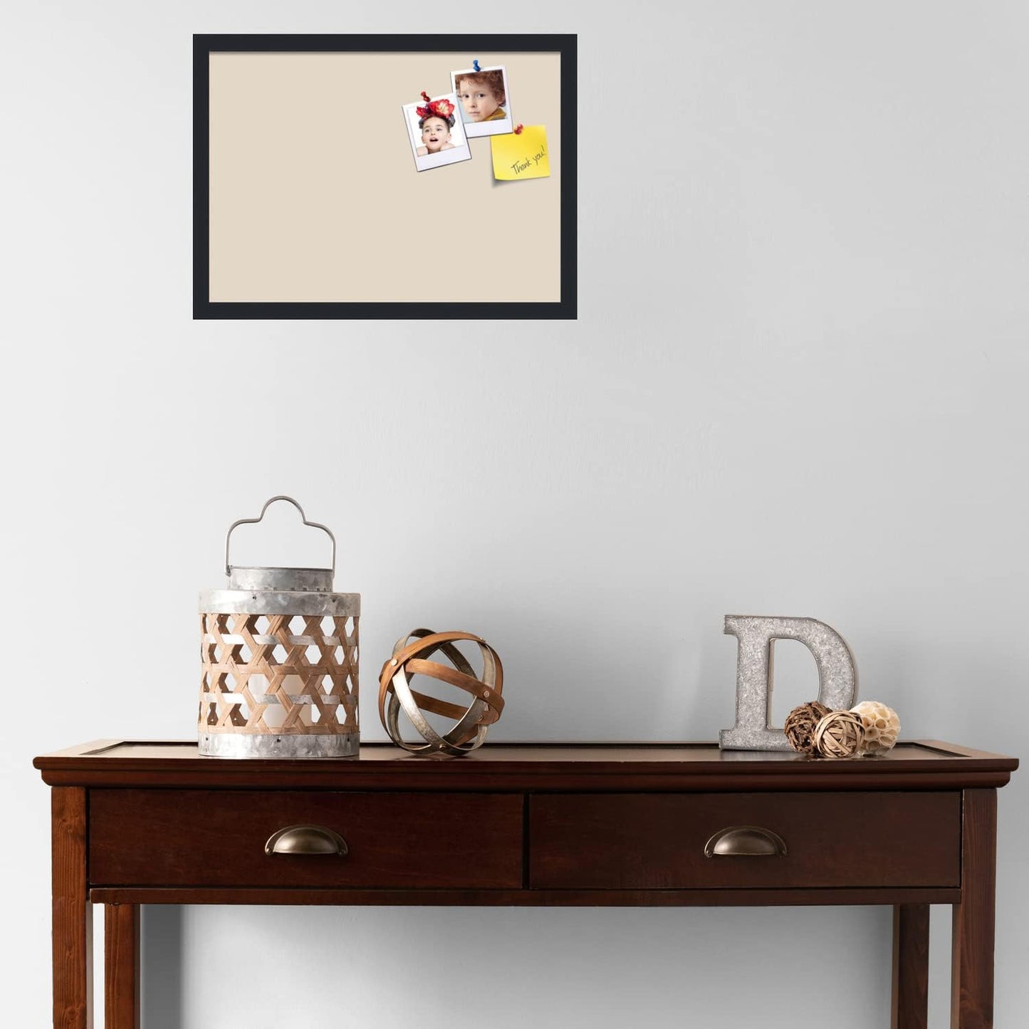 PinPix 21x15 Inch Cork Bulletin Board. This Decorative Framed Pin Board Comes with Desert Pastel Design and a Satin Black Frame. Ideal for Home Office Decor or Message Board (PinPix-1815)