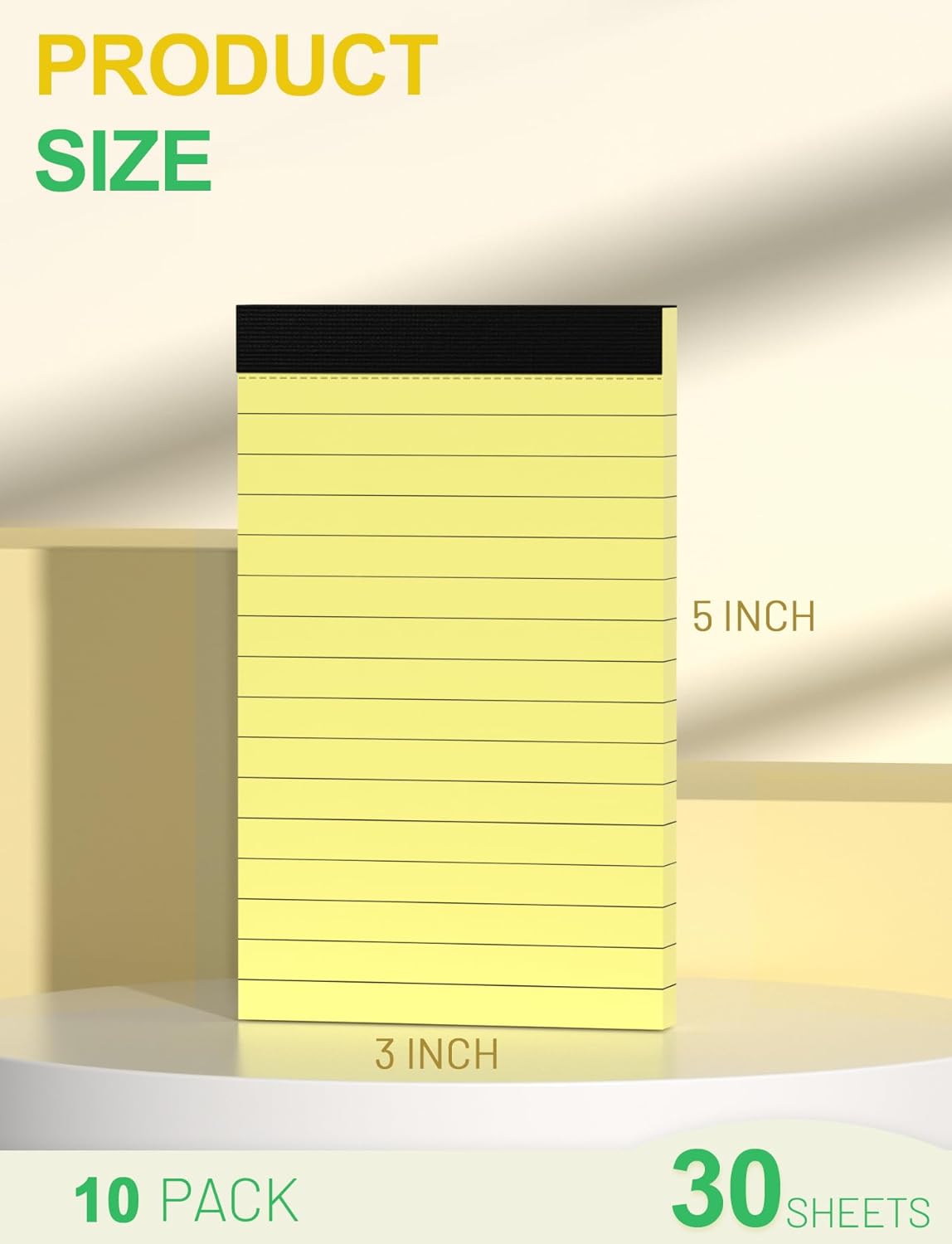 Yellow Note Pads 3x5 Small Notepads 3x5 Memo Pads Small Notebooks 3x5 Writing Pads 3x5 Lined Notepads 10 Pack Small Pads of Paper 3 x 5 Note Paper Pads 3x5 Yellow Pocket Notebook 30 Sheets per Notepad