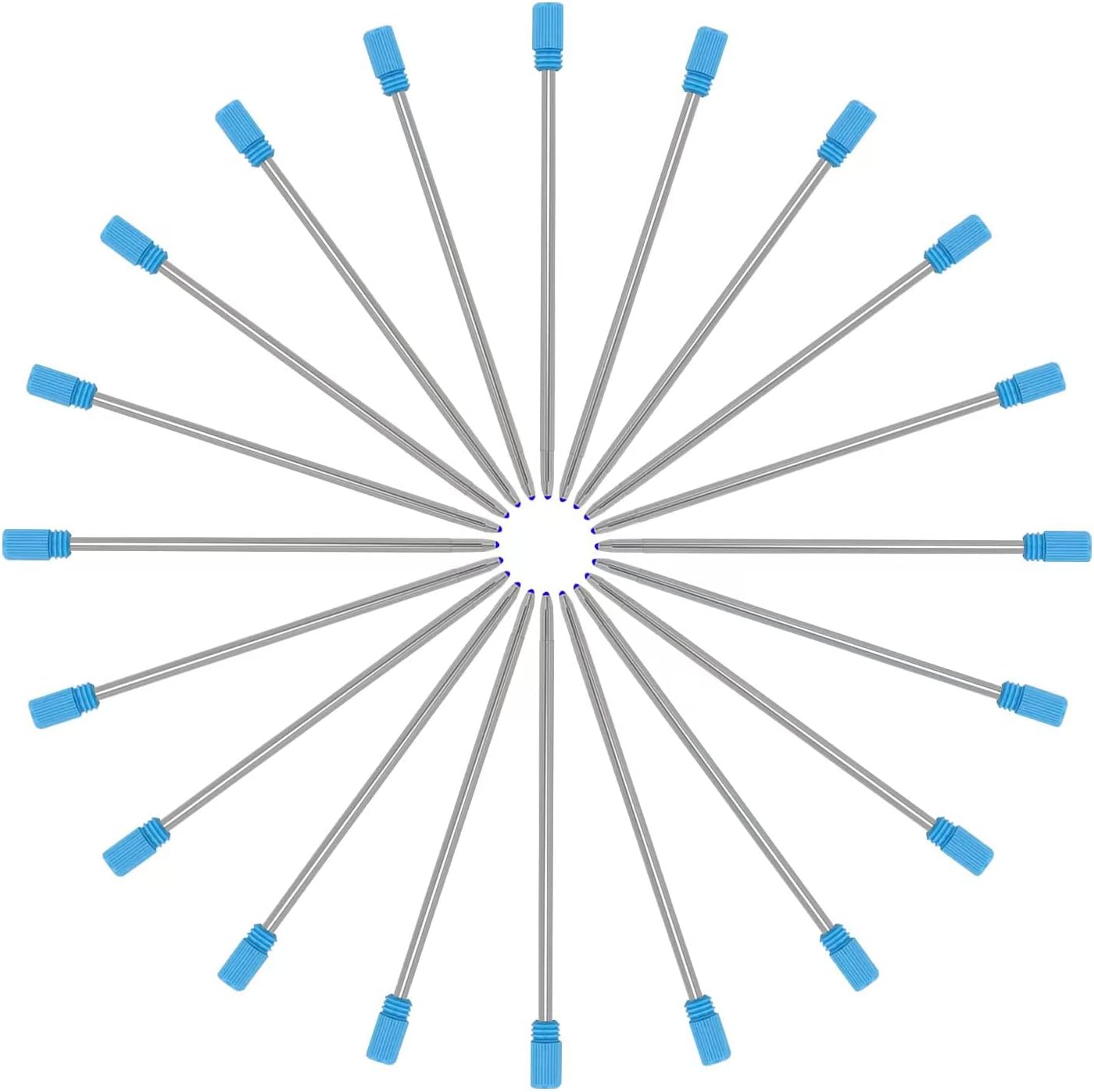 Refill 2.75" (20pcs) Replaceable Ballpoint Pen Refill, Blue Ink 1mm midpoint Metal Refill (Blue Refill)